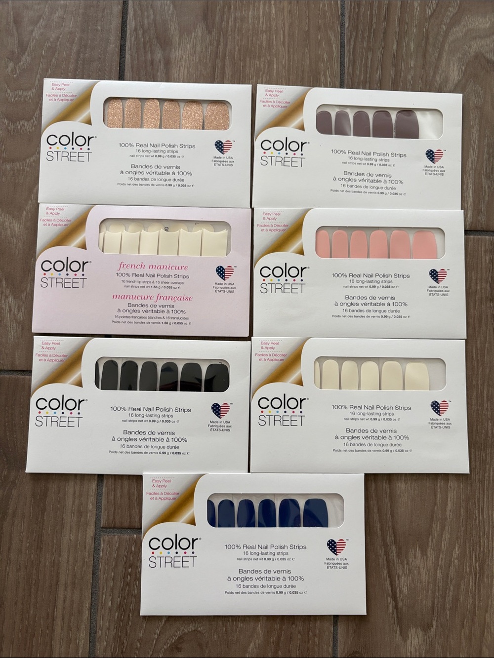 Color Street Nail polish Strips Bundle of 7 NEW in Package